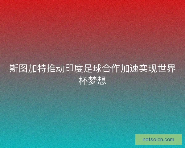 斯图加特推动印度足球合作加速实现世界杯梦想