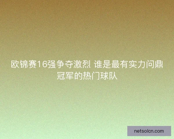 欧锦赛16强争夺激烈 谁是最有实力问鼎冠军的热门球队